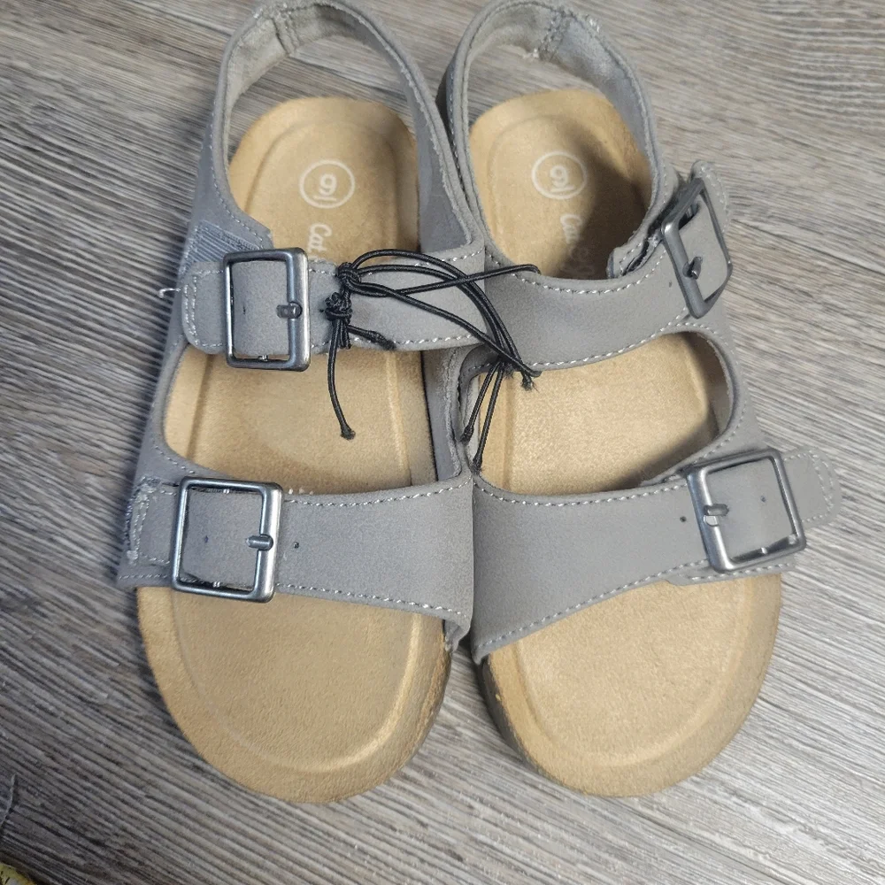 Cat & Jack NWT Gray Youth Girls Sandals‎ Size 9